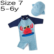 Load image into Gallery viewer, Boy Baby Swimwear+Hat 2Pcs Set Surfing Wear Unicorn Swimming Suit Infant Toddler Swimwear Kids Sunscreen Beach Bathing Suit