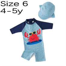 Load image into Gallery viewer, Boy Baby Swimwear+Hat 2Pcs Set Surfing Wear Unicorn Swimming Suit Infant Toddler Swimwear Kids Sunscreen Beach Bathing Suit