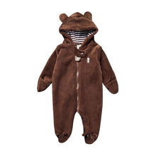 Load image into Gallery viewer, 2019 Autumn New Jumpsuit Newborn Baby Boys Girls Cartoon Polyester Clothes Infant Baby Winter Warm Outwear Hoodie Pajamas