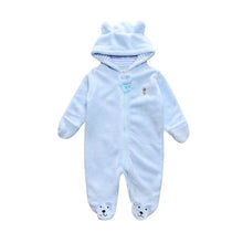 Load image into Gallery viewer, 2019 Autumn New Jumpsuit Newborn Baby Boys Girls Cartoon Polyester Clothes Infant Baby Winter Warm Outwear Hoodie Pajamas
