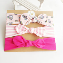 Load image into Gallery viewer, 3Pc/Set Baby Headband For Girls Flower Rabbit Ear Baby Bows Haarband Baby Turban Hair Accessories Newborn Infant Girl Headband