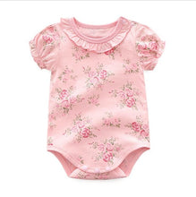 Load image into Gallery viewer, Adorable floral lace romper baby girls short sleeve jumpsuit summer cotton newborn body clothes infant bebe onesies