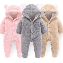 Load image into Gallery viewer, 2019 Autumn New Jumpsuit Newborn Baby Boys Girls Cartoon Polyester Clothes Infant Baby Winter Warm Outwear Hoodie Pajamas