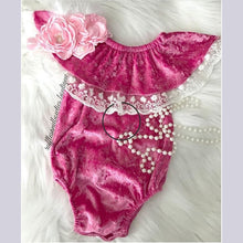 Load image into Gallery viewer, Adorable floral lace romper baby girls short sleeve jumpsuit summer cotton newborn body clothes infant bebe onesies